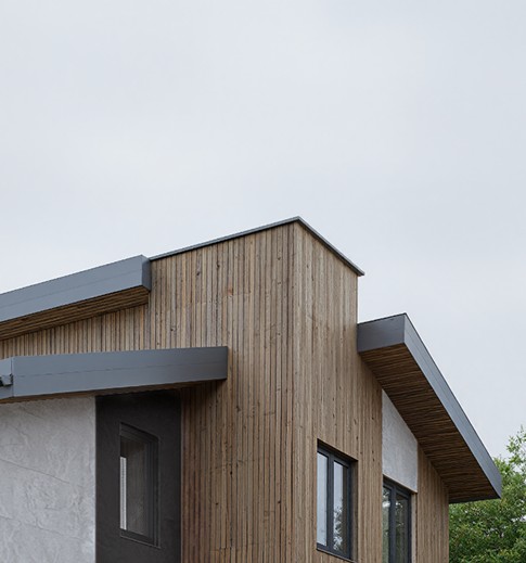 Modern home facade detail